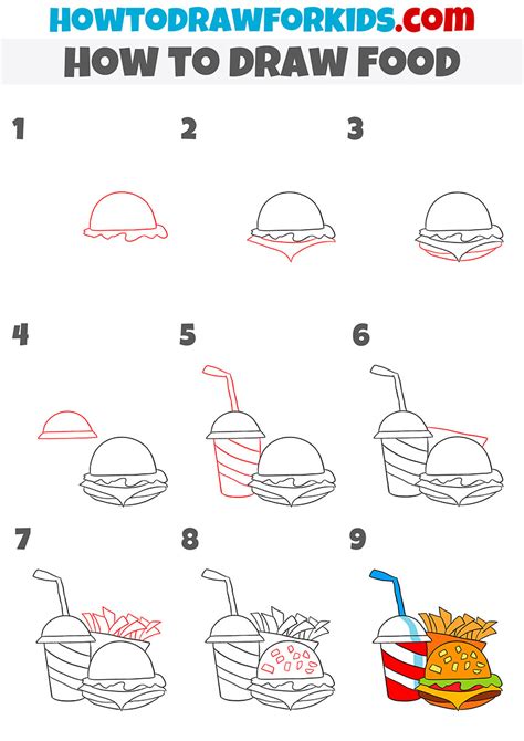 drawings of food easy|step by food drawing.